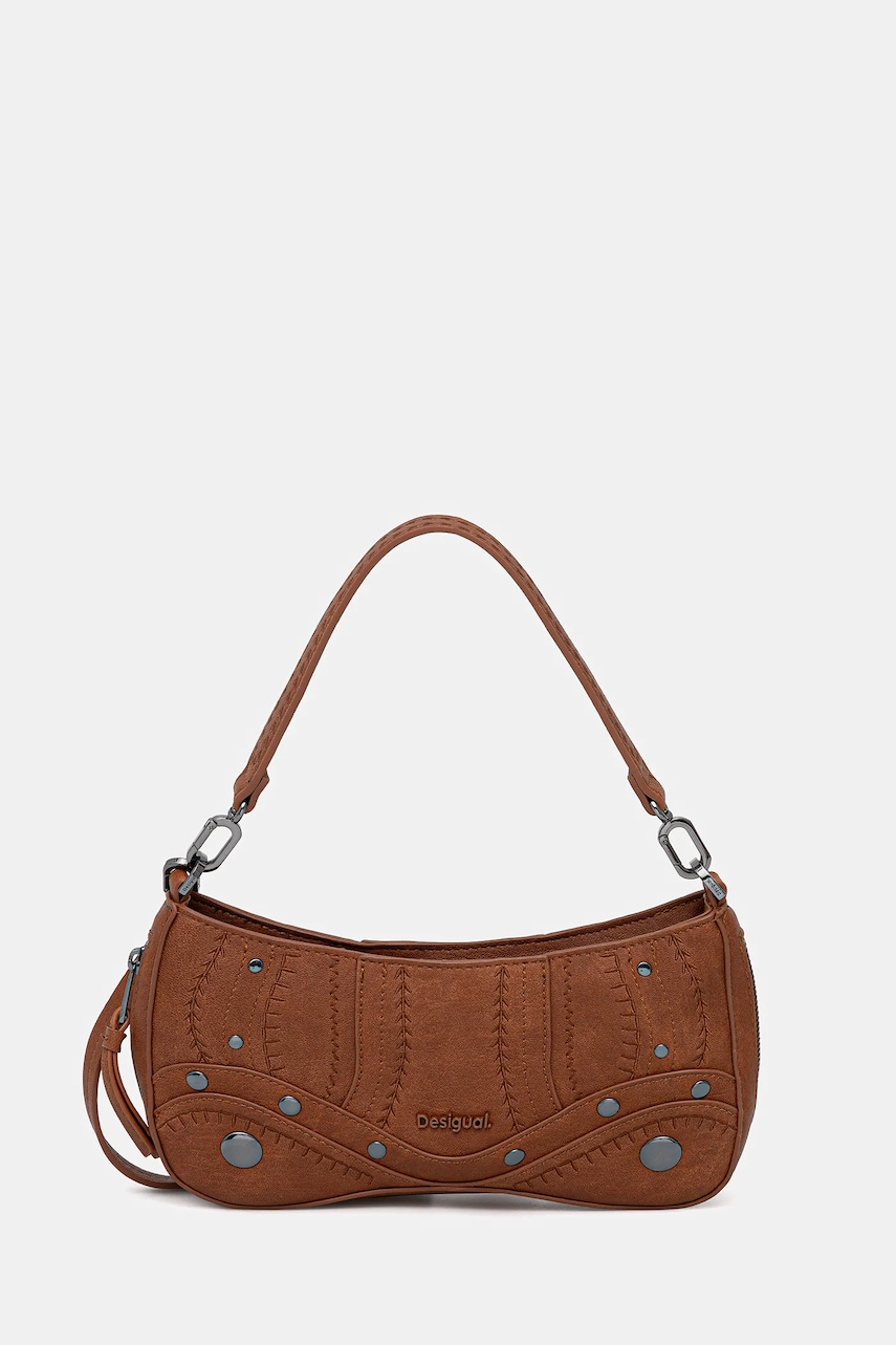 Τσάντα Desigual EMBRO PATCH ALSACIA C χρώμα: καφέ, 25WAXPA7