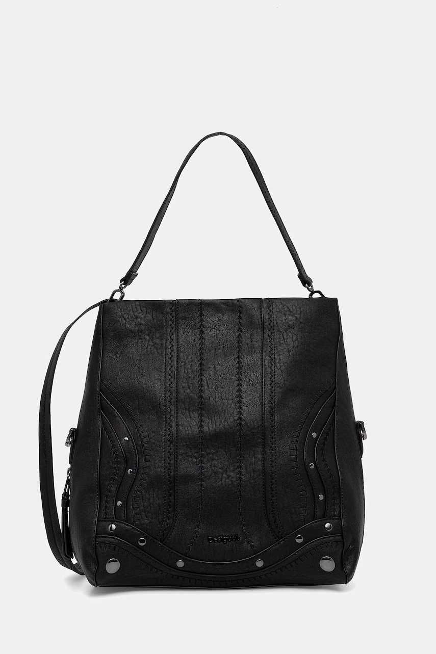 Τσάντα Desigual EMBRO PATCH LOVERTY B χρώμα: μαύρο, 25WAXPAA