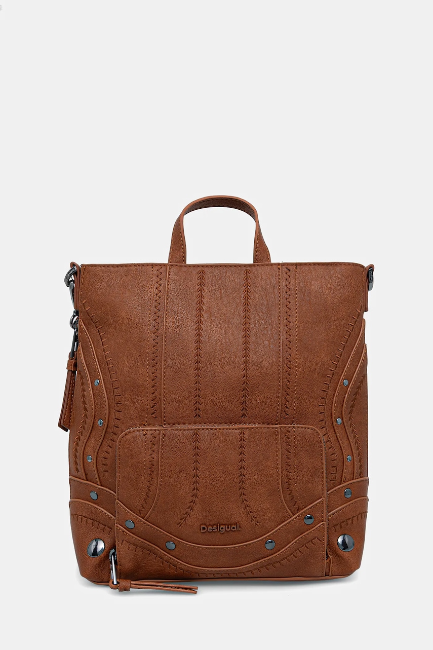 Σακίδιο πλάτης Desigual EMBRO PATCH PRETORIA χρώμα: καφέ, 25WAKP23