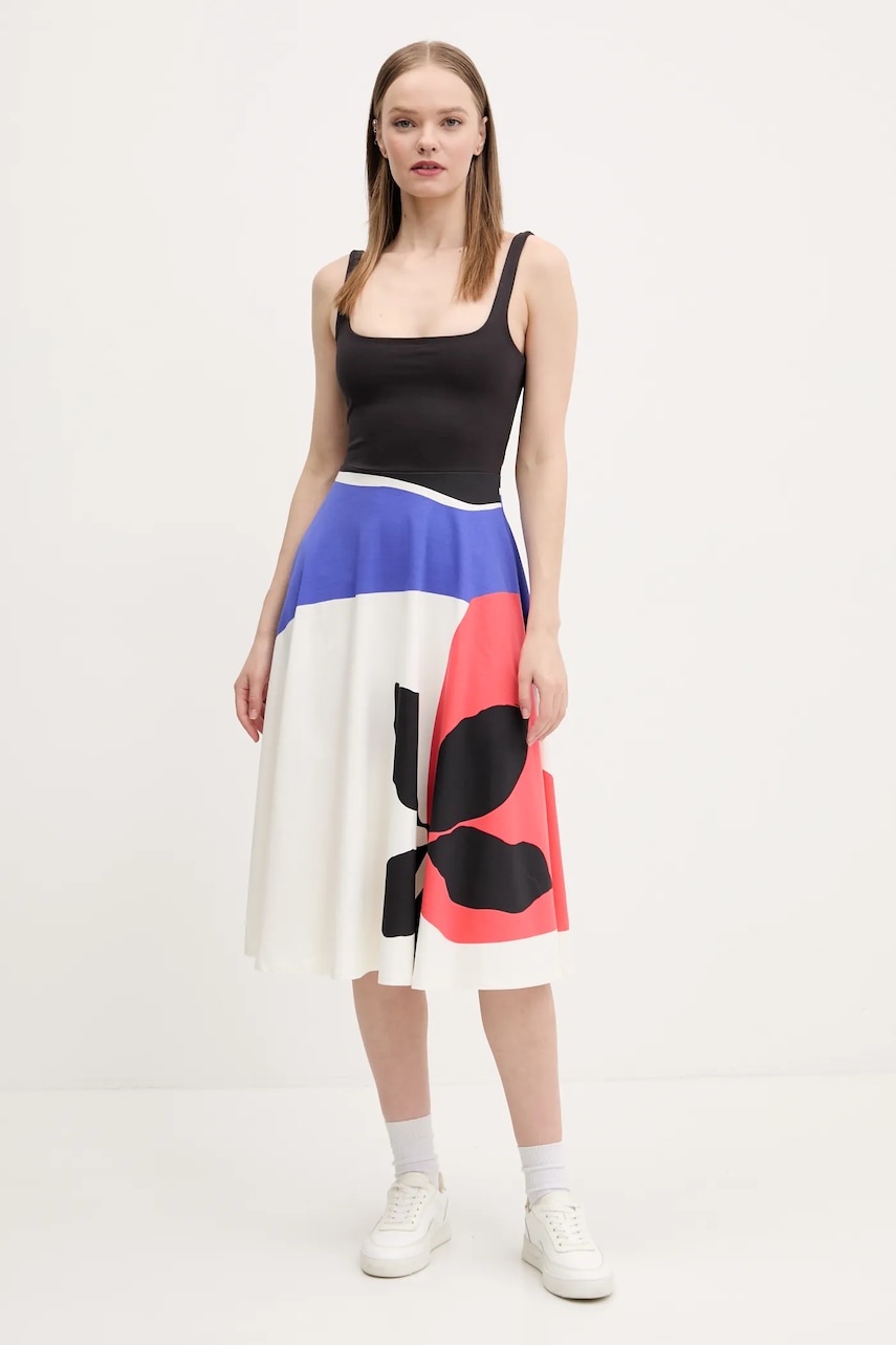 Φόρεμα Desigual ONDAS LACROIX χρώμα: μαύρο, 25SWVK41