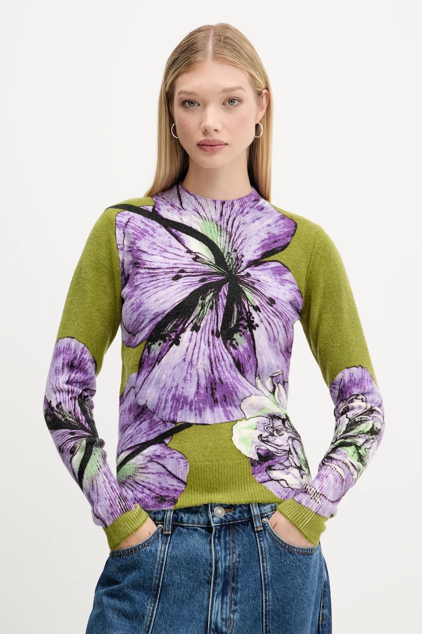 Πουλόβερ Desigual ORQUIDEA LACROIX χρώμα: μοβ, 25WWJF42