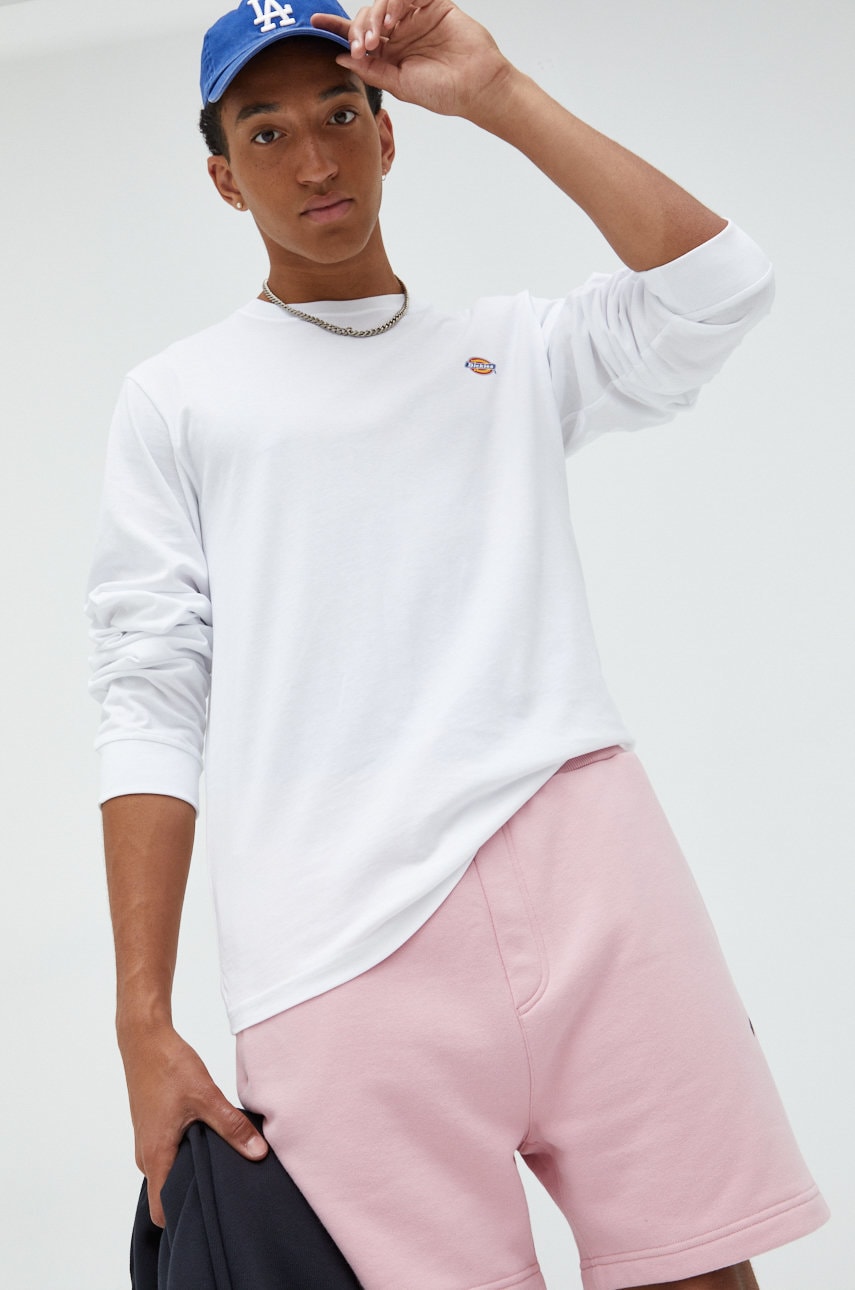 Βαμβακερή μπλούζα με μακριά μανίκια Dickies χρώμα: άσπρο