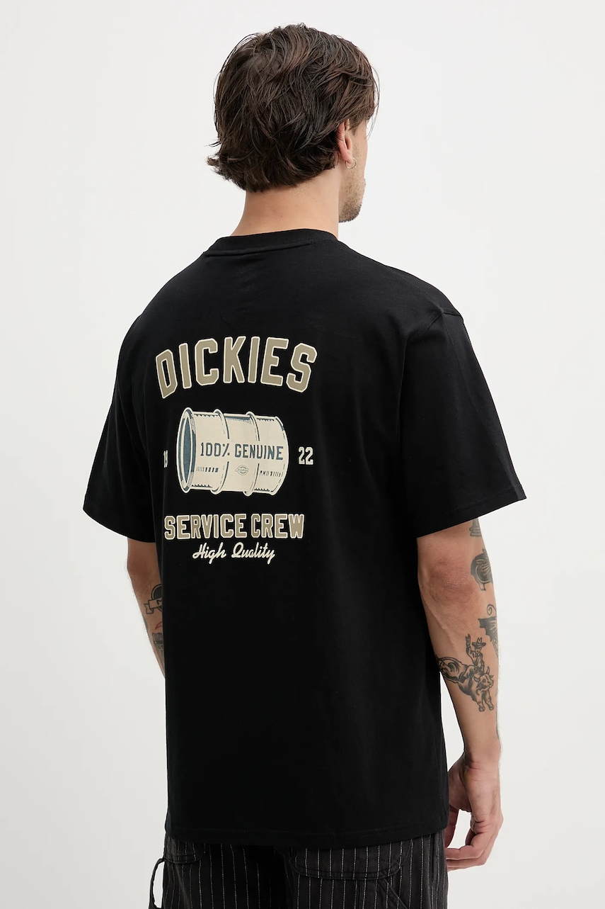 Βαμβακερό μπλουζάκι Dickies ανδρικό, χρώμα: μαύρο, DK0A4Z8TBLK1