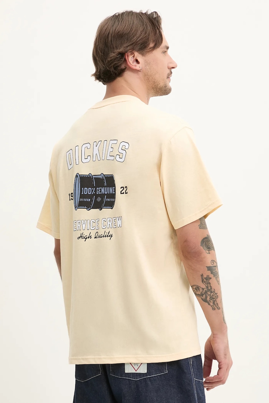 Βαμβακερό μπλουζάκι Dickies ανδρικό, χρώμα: κίτρινο, DK0A4Z8TK531