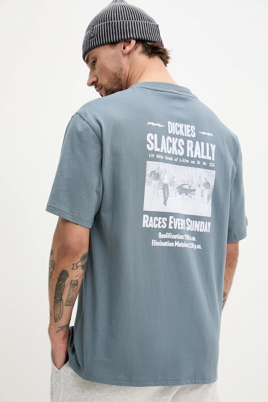 Βαμβακερό μπλουζάκι Dickies ανδρικό, χρώμα: μπλε, DK0A4Z8UG701