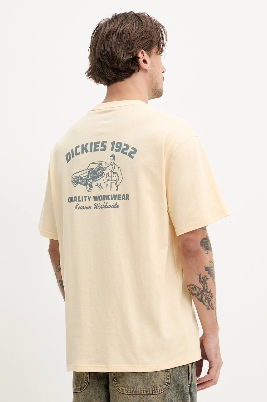 Βαμβακερό μπλουζάκι Dickies ανδρικό, χρώμα: κίτρινο, DK0A4Z96K531