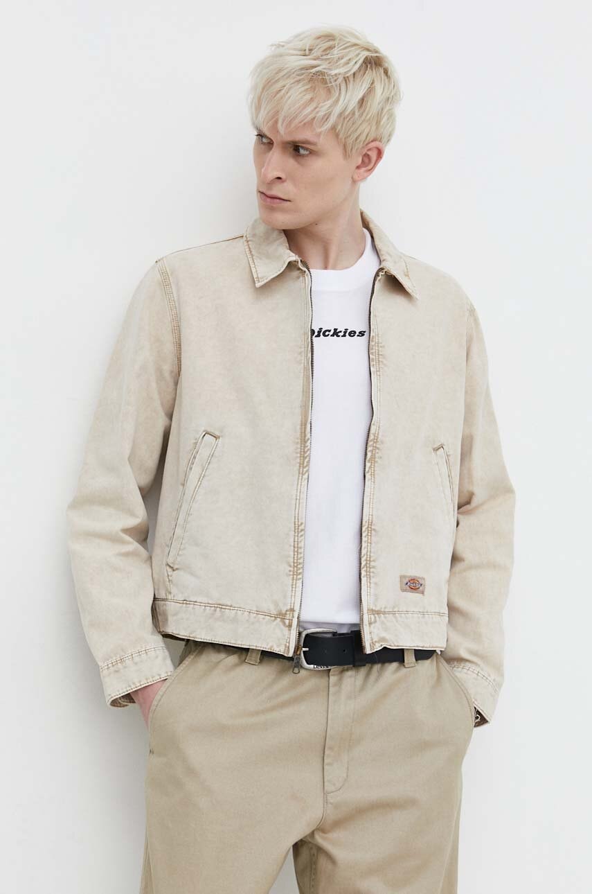 Τζιν μπουφάν Dickies NEWINGTON JACKET ανδρικό, χρώμα: μπεζ, DK0A4YQN
