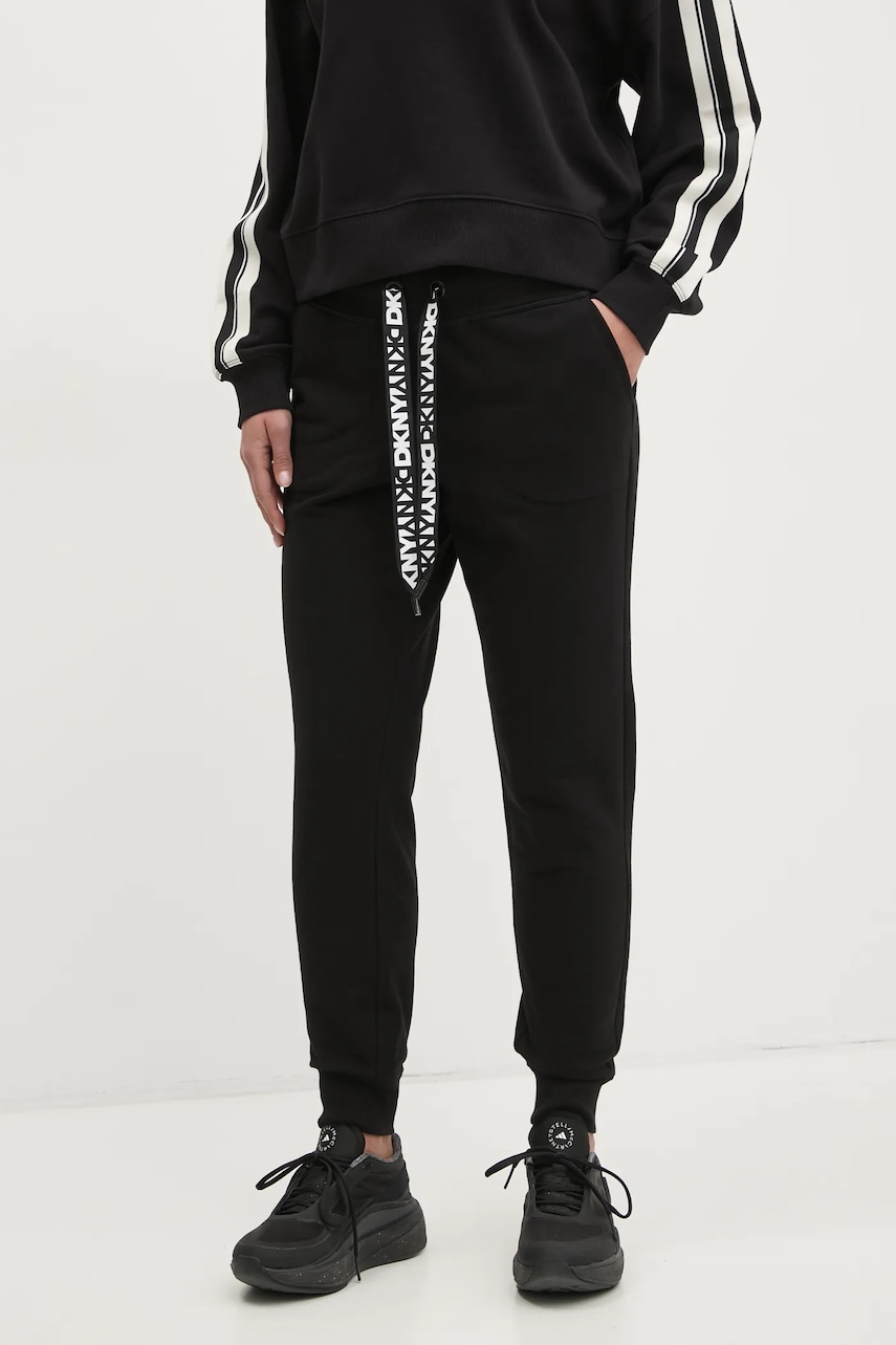 Παντελόνι φόρμας Dkny χρώμα: μαύρο, DP5P3496