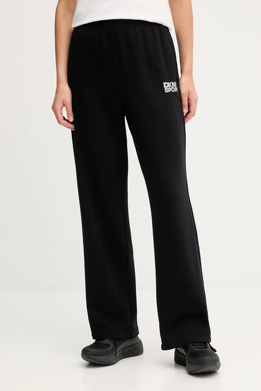 Βαμβακερό παντελόνι Dkny χρώμα: μαύρο, DP5P3650