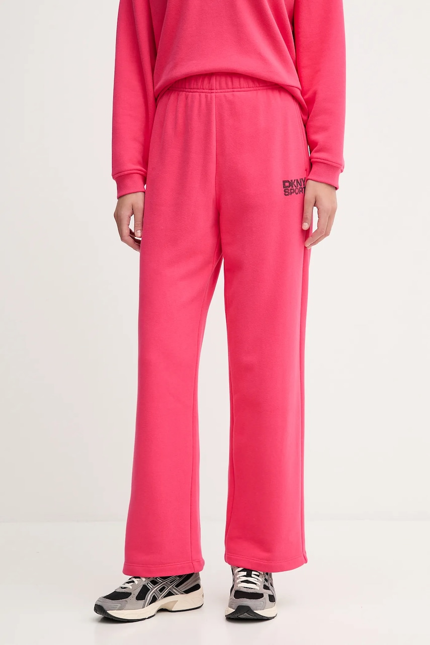 Βαμβακερό παντελόνι Dkny χρώμα: ροζ, DP5P3650