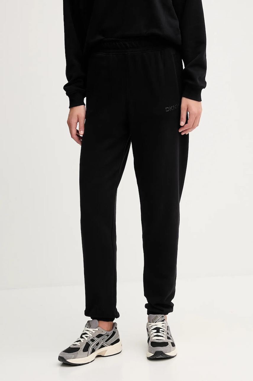 Βαμβακερό παντελόνι Dkny χρώμα: μαύρο, DP5P3707
