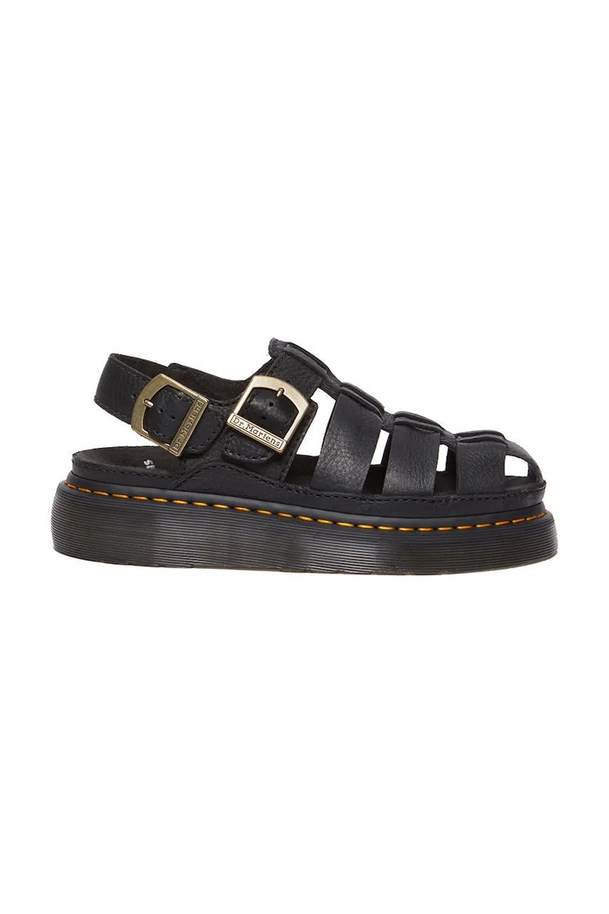 Δερμάτινα σανδάλια Dr. Martens Wrenlie χρώμα: μαύρο, DM31524001