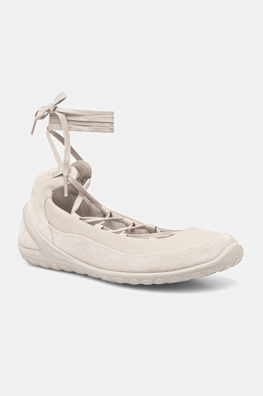 Δερμάτινες μπαλαρίνες Ecco BIOM Lite Lace-Up χρώμα: μπεζ, 802453-58261