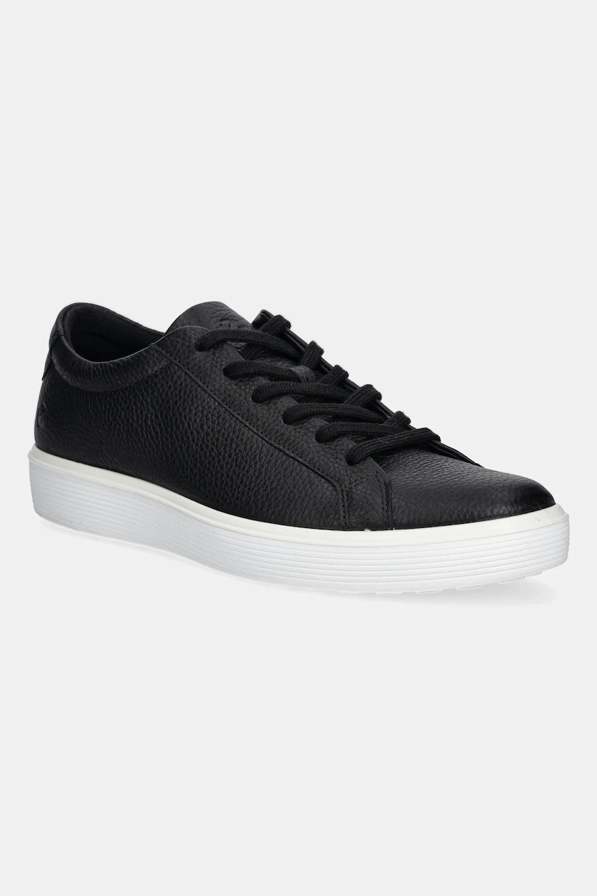 Δερμάτινα αθλητικά παπούτσια Ecco Soft 60 Lace χρώμα: μαύρο, 582404-01001