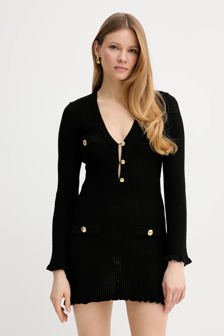 Φόρεμα Elisabetta Franchi χρώμα: μαύρο, AM76Q52E2