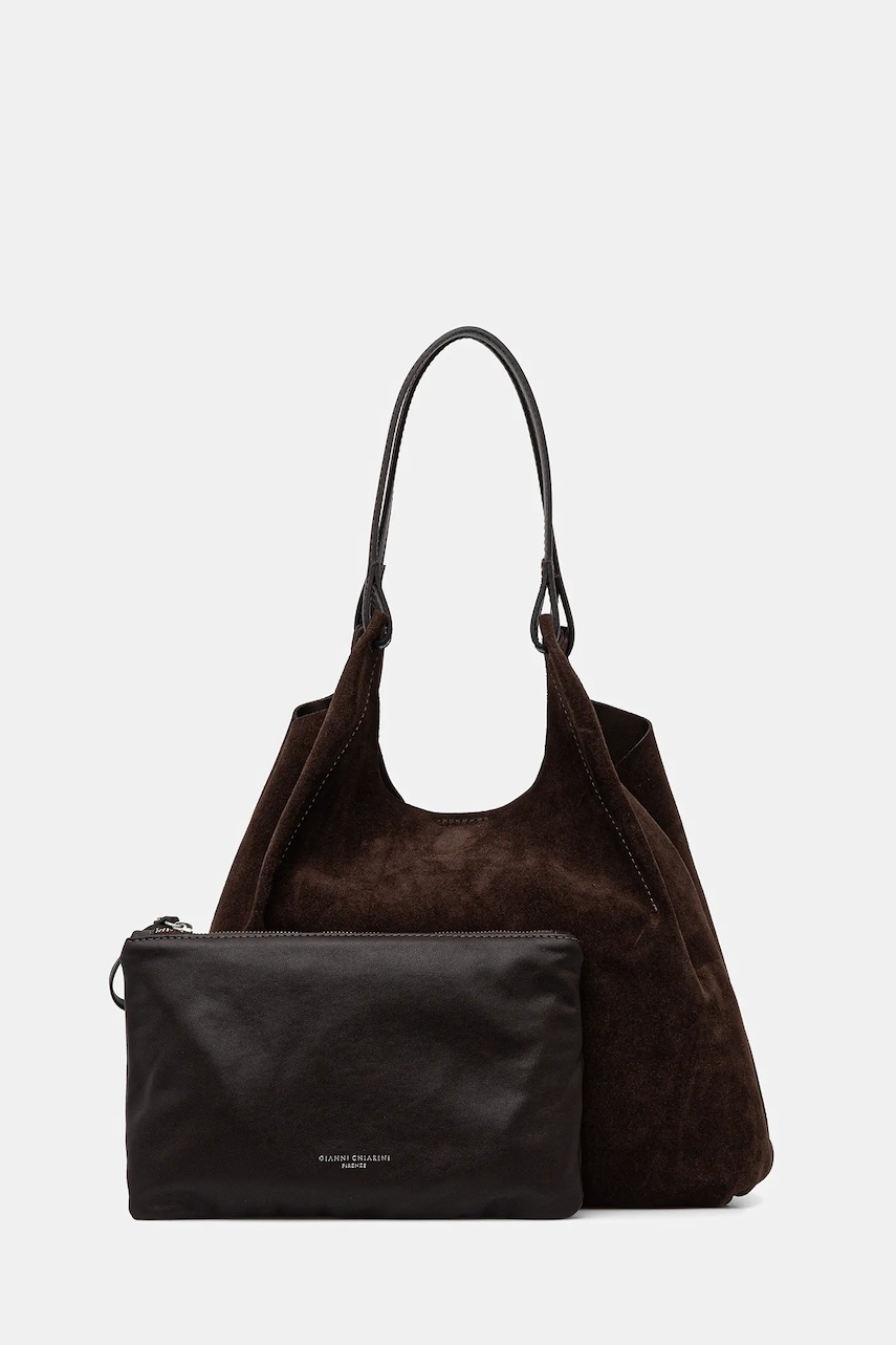 Τσάντα σουέτ Gianni Chiarini DUA χρώμα: καφέ, BS.9780.CM
