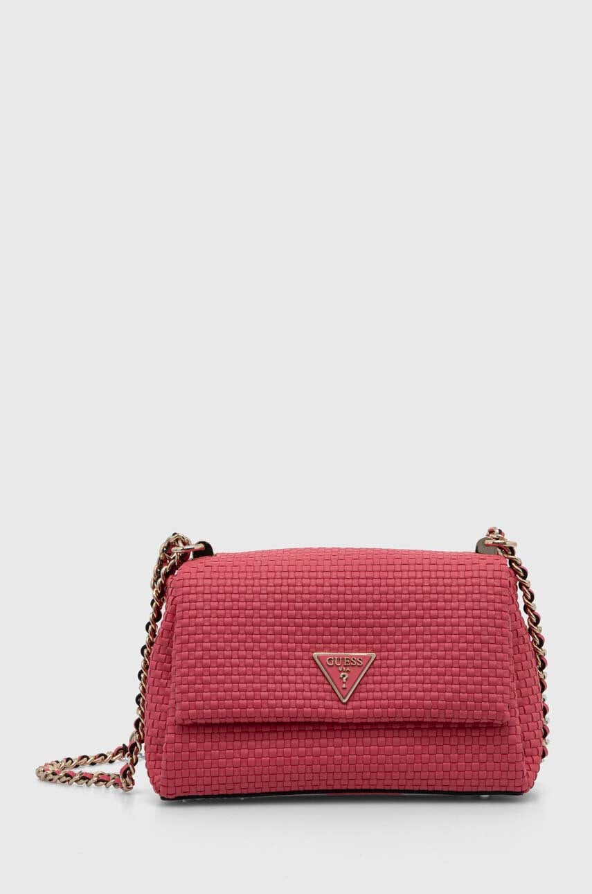 Τσάντα Guess ETEL χρώμα: ροζ, HWWW92 19210