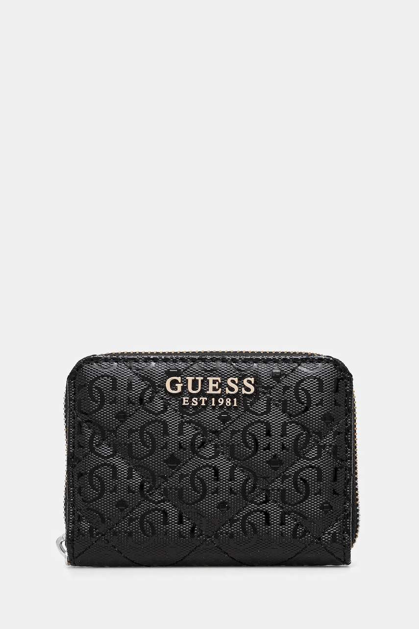 Πορτοφόλι Guess LAUREL χρώμα: μαύρο, SWGG85 00137