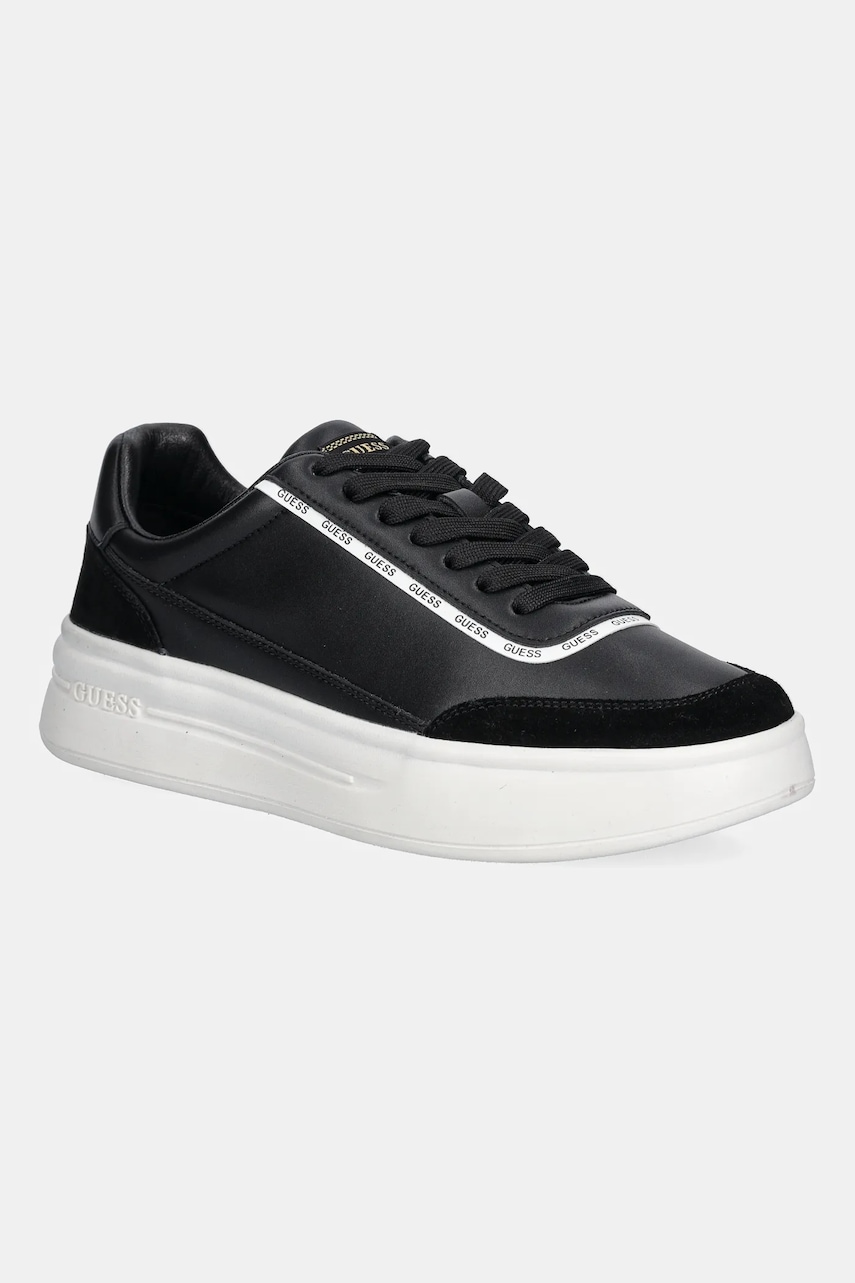 Δερμάτινα αθλητικά παπούτσια Guess WINNO 3 χρώμα: μαύρο, FMTWI3 ELE12