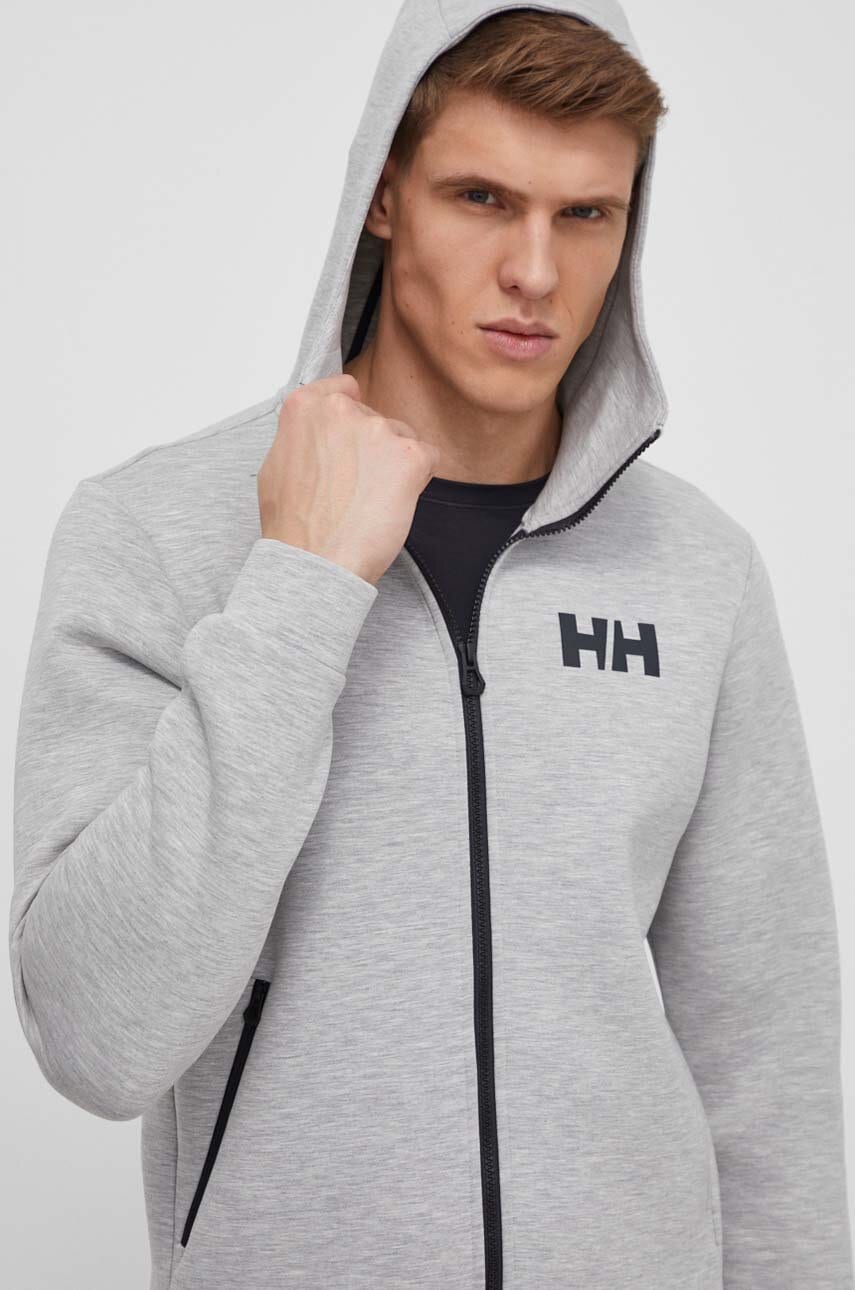 Αθλητική μπλούζα Helly Hansen Hydropower Ocean 2.0 χρώμα: γκρι, με κουκούλα, 34264.