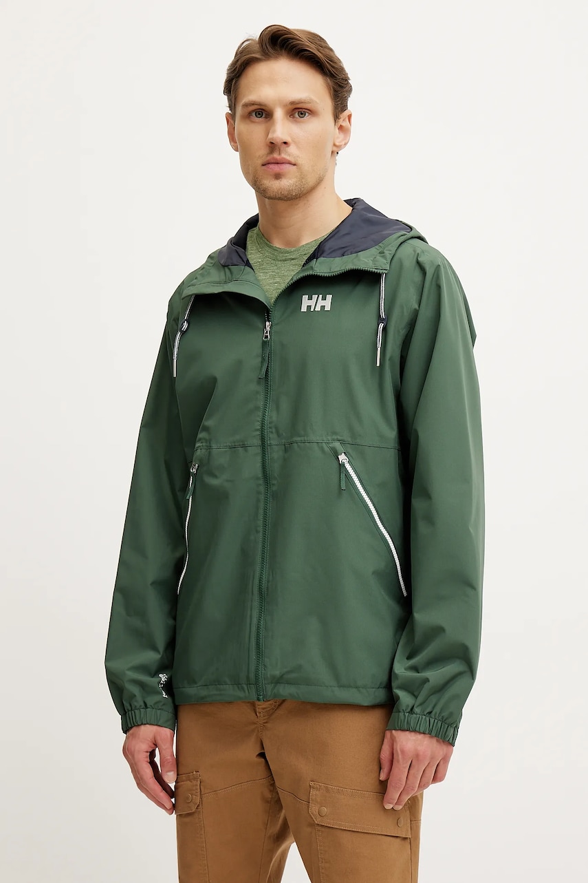 Αδιάβροχο μπουφάν Helly Hansen Sandoy ανδρικό, χρώμα: πράσινο, 54320