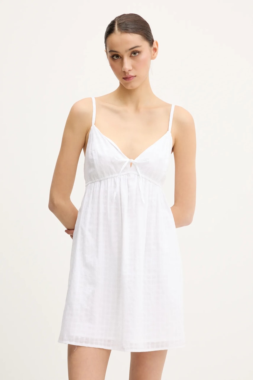 Βαμβακερό φόρεμα Hollister Co. χρώμα: άσπρο, KI359-5065