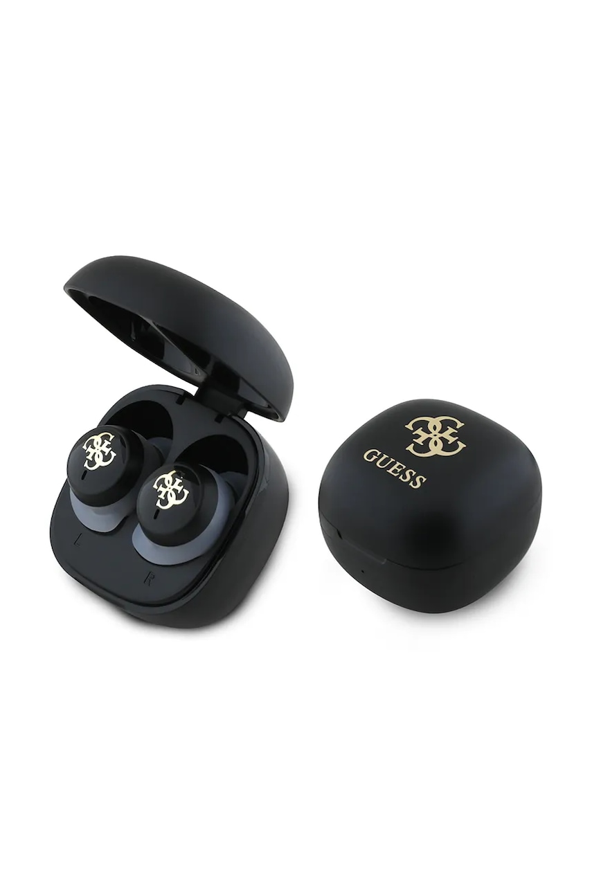 Ασύρματα in-ear ακουστικά Guess Iridescent 4G Printed Logo χρώμα: μαύρο