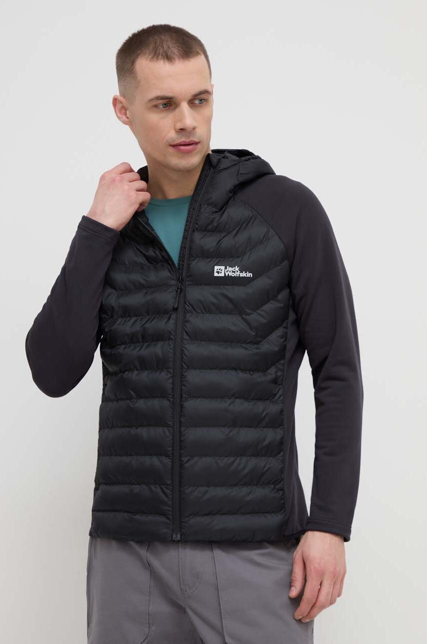 Αθλητικό μπουφάν Jack Wolfskin Routeburn Pro Hybrid χρώμα: μαύρο