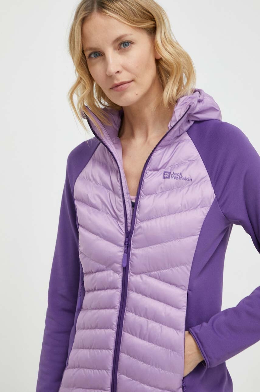 Μπουφάν Jack Wolfskin Routeburn Pro Hybrid χρώμα: μοβ