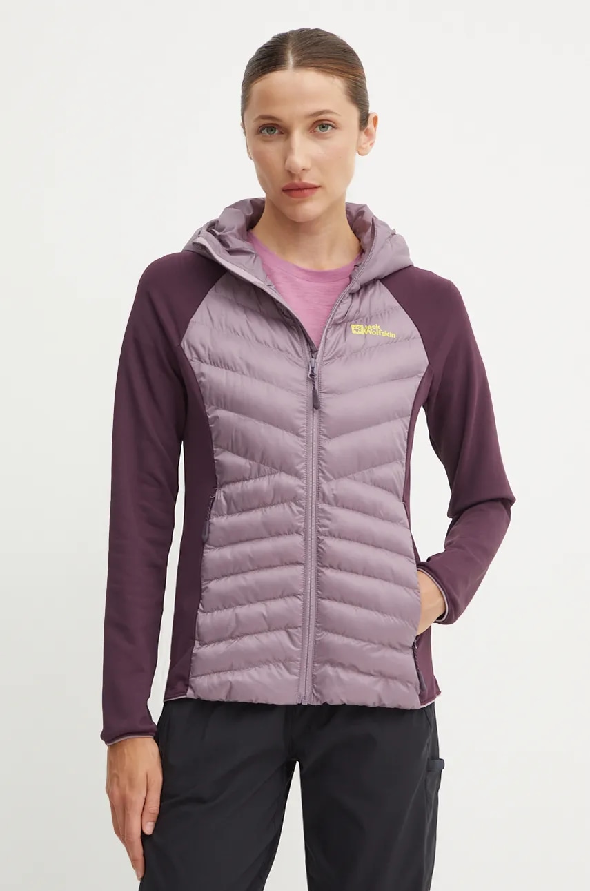 Μπουφάν Jack Wolfskin Routeburn Pro Hybrid χρώμα: μοβ