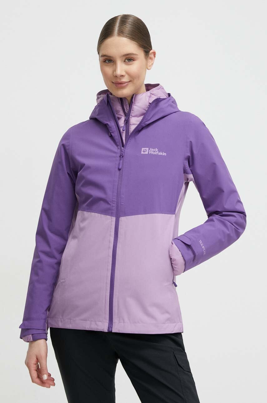 Μπουφάν Jack Wolfskin Weiltal 2L χρώμα: μοβ