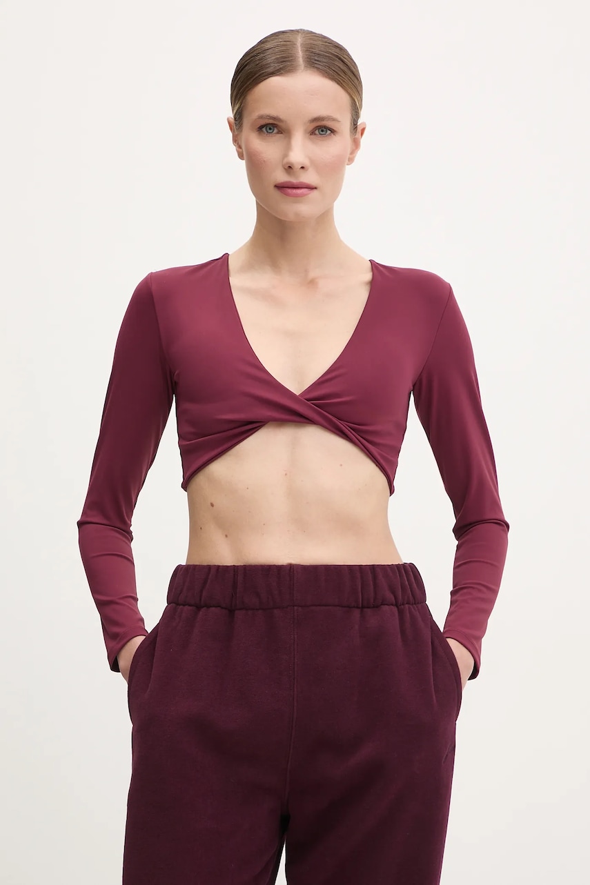Μακρυμάνικο για γιόγκα JOYINME Luna Twist χρώμα: μπορντό, Luna Twist