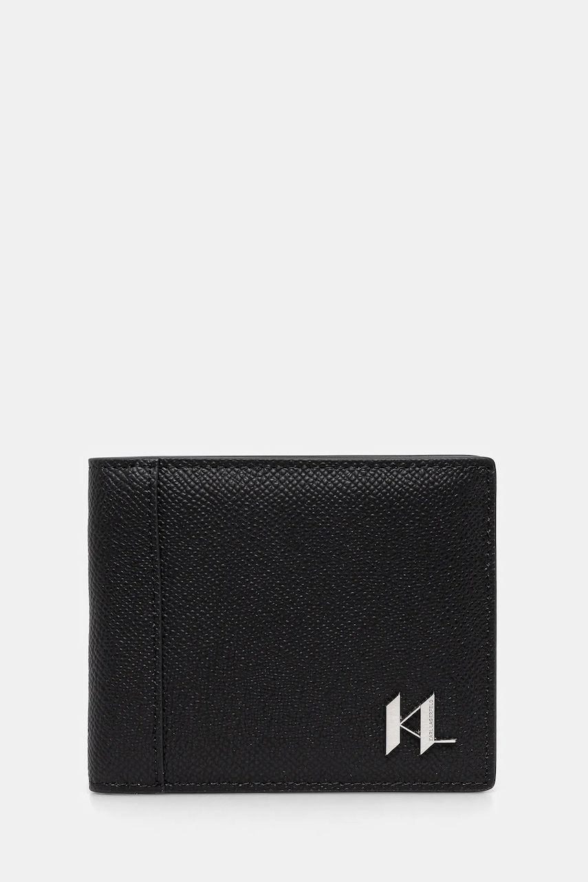 Δερμάτινο πορτοφόλι Karl Lagerfeld K/MONOGRAM ανδρικό, χρώμα: μαύρο, A3M30182
