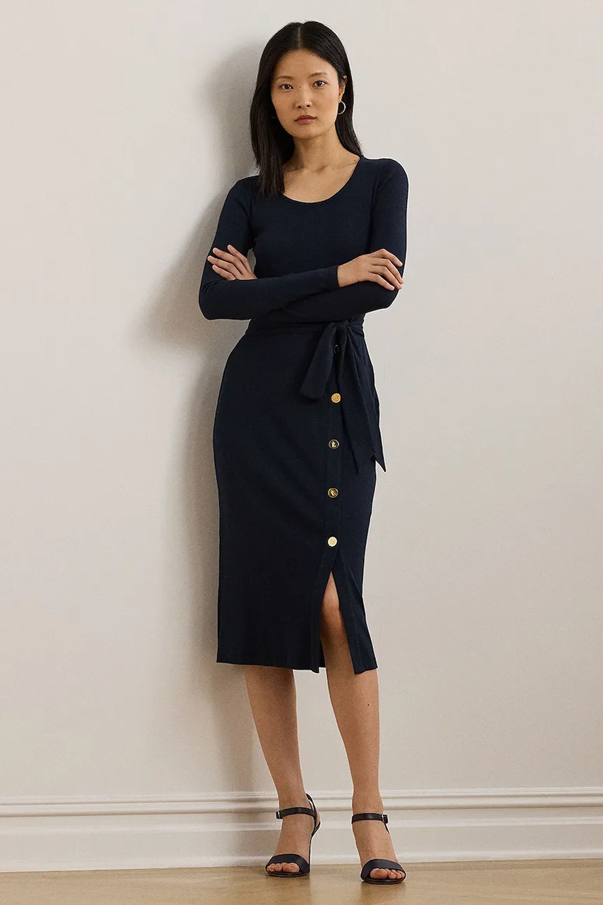 Φόρεμα Lauren Ralph Lauren χρώμα: ναυτικό μπλε
