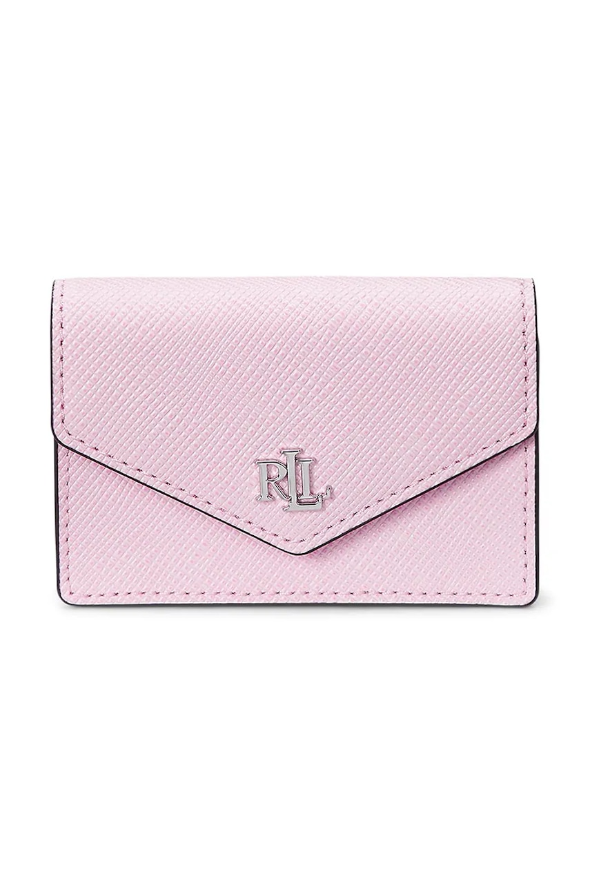 Δερμάτινο πορτοφόλι Lauren Ralph Lauren χρώμα: ροζ, 432967060