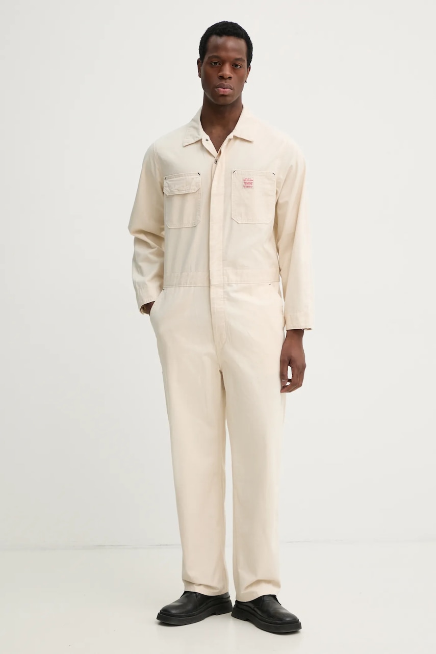 Ολόσωμη φόρμα Levi's STAY LOOSE COVERALLS χρώμα: μπεζ, A6211