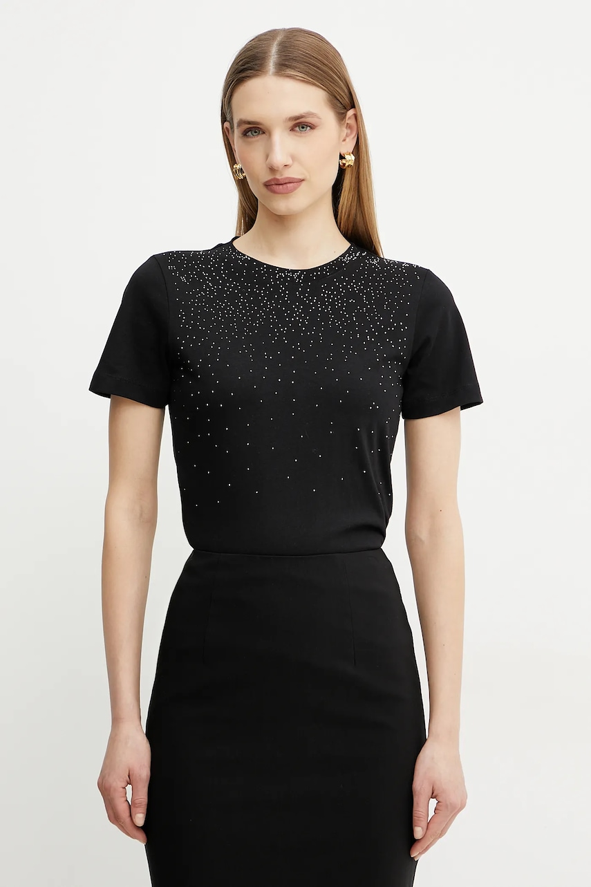 Βαμβακερό μπλουζάκι Marciano Guess LOLIE γυναικείο, χρώμα: μαύρο, 5RGI02 6298A