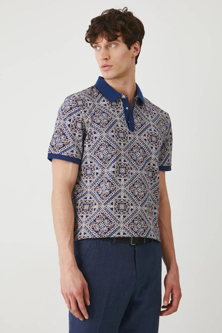 Βαμβακερό μπλουζάκι πόλο Medicine ανδρικά, χρώμα: ναυτικό μπλε