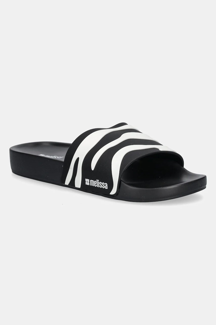 Παντόφλες Melissa MELISSA ANIMAL PRINT SLIDE AD χρώμα: μαύρο, M 36097.BG889