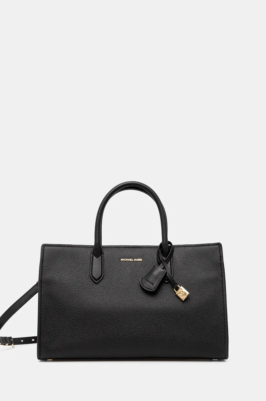 Δερμάτινη τσάντα MICHAEL Michael Kors χρώμα: μαύρο, 30F4GETS2L