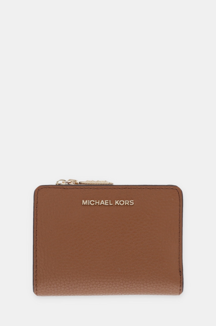 Δερμάτινο πορτοφόλι MICHAEL Michael Kors γυναικείο, χρώμα: καφέ, 32S4G8ED7L