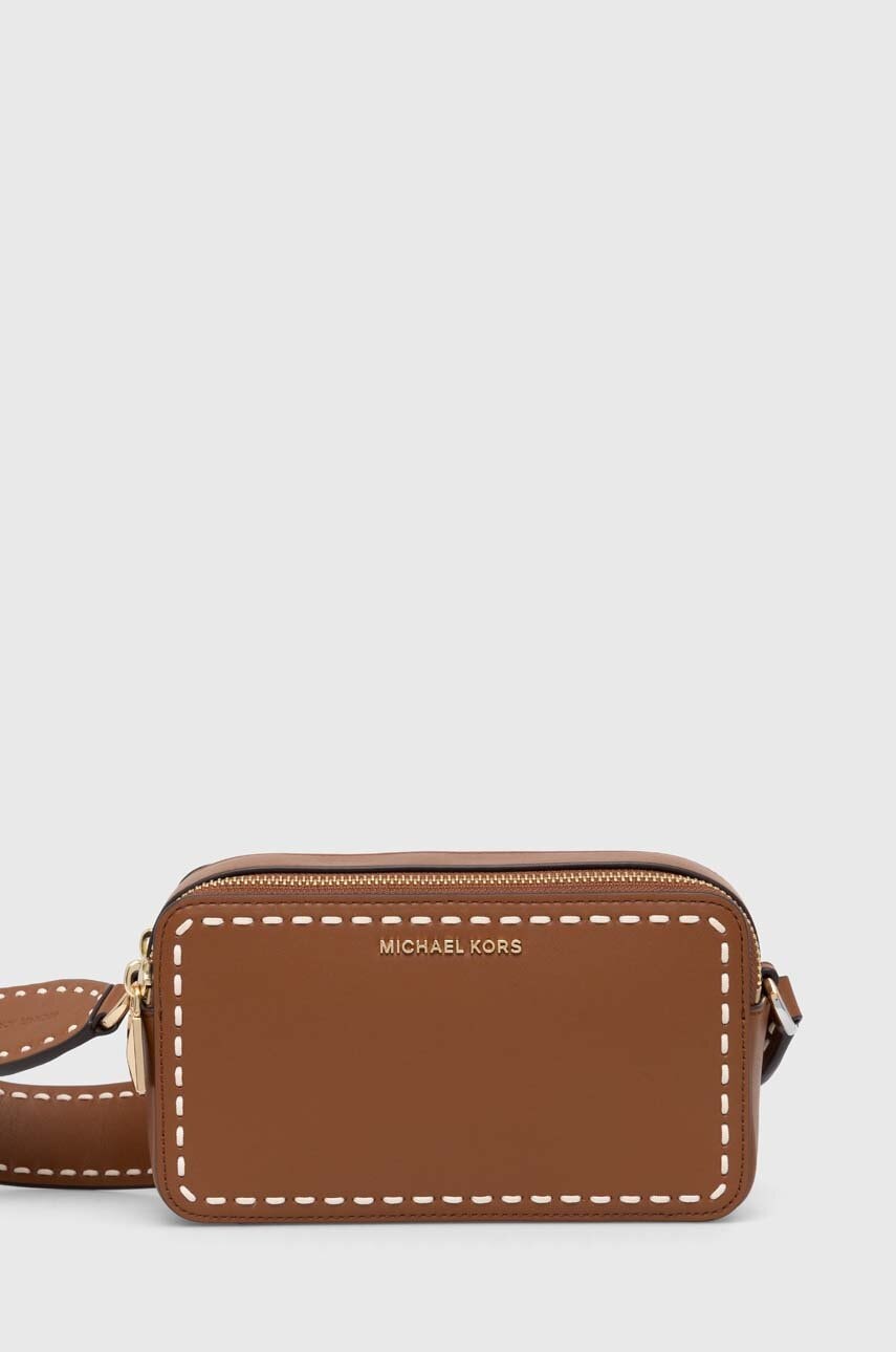 Δερμάτινη τσάντα MICHAEL Michael Kors χρώμα: καφέ, 32T4GJ6C1L