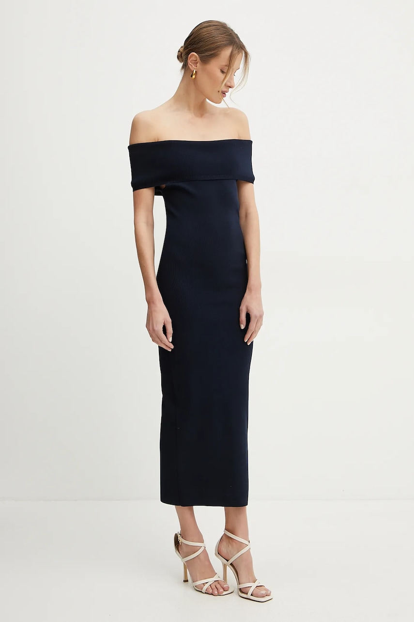 Φόρεμα MICHAEL Michael Kors χρώμα: ναυτικό μπλε, MS582Y033D