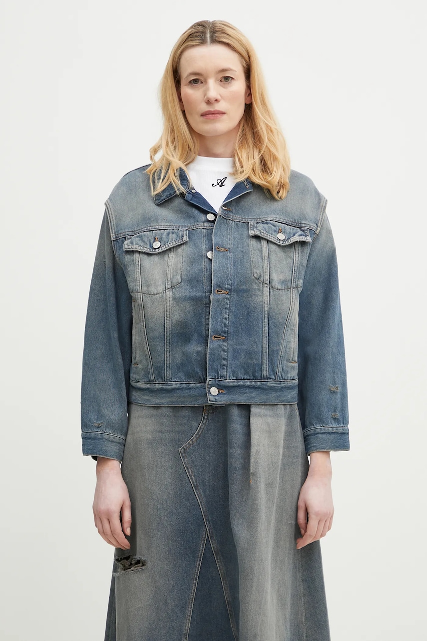 Τζιν μπουφάν MM6 Maison Margiela χρώμα: μπλε, S52AM0319