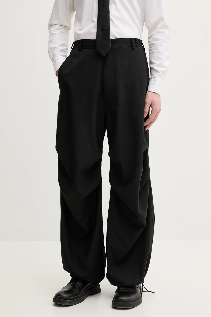 Μάλλινα παντελόνια MM6 Maison Margiela χρώμα: μαύρο, SH0KA0037.M35080