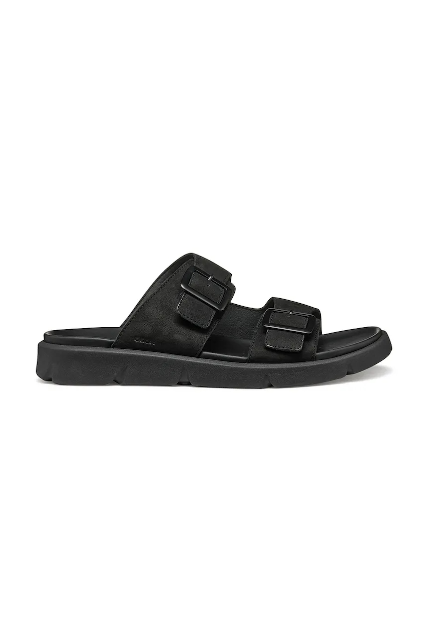 Nubuck παντόφλες Geox U XAND 2S χρώμα: μαύρο, U46BGA 00032 C9999