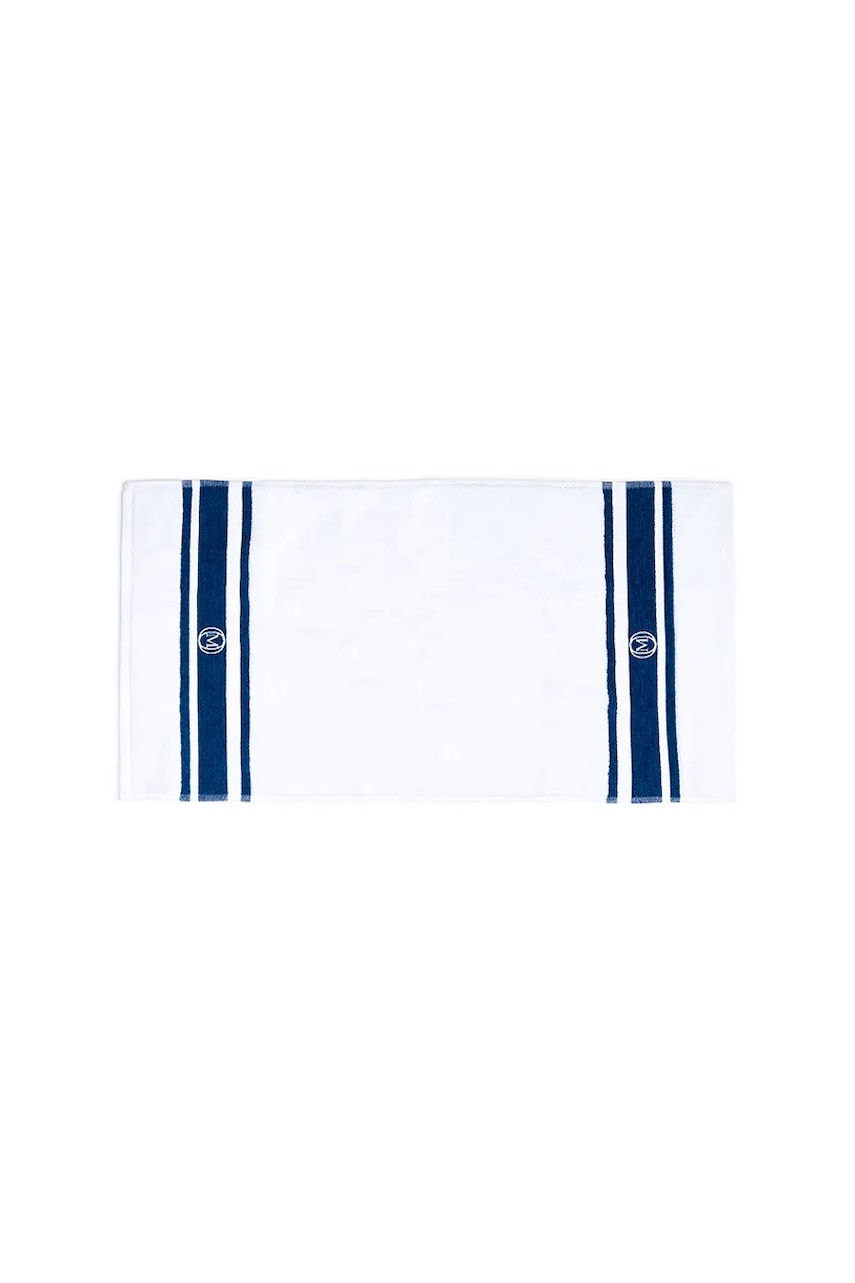 Μεγάλη βαμβακερή πετσέτα Officine Monogram Monogram Linea 100 x 160 cm χρώμα: τιρκουάζ
