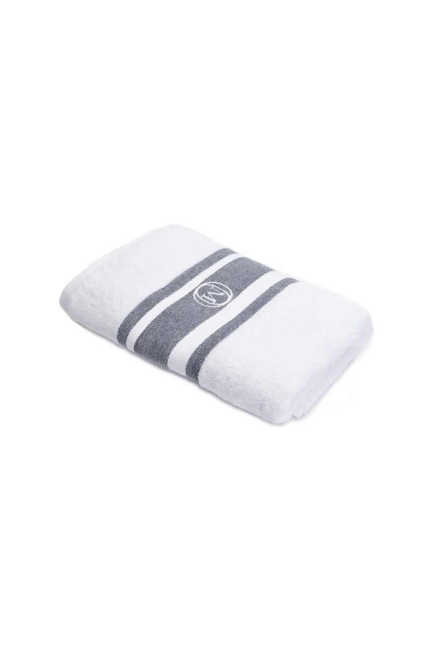 Μεγάλη βαμβακερή πετσέτα Officine Monogram Monogram Linea 70 x 140cm χρώμα: γκρι
