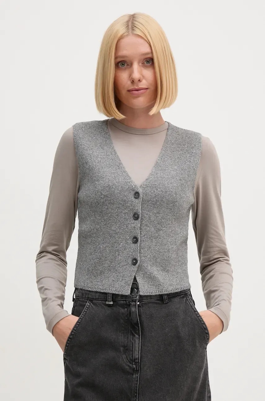 Γιλέκο από μείγμα μαλλιού OUI χρώμα: γκρι, 89307