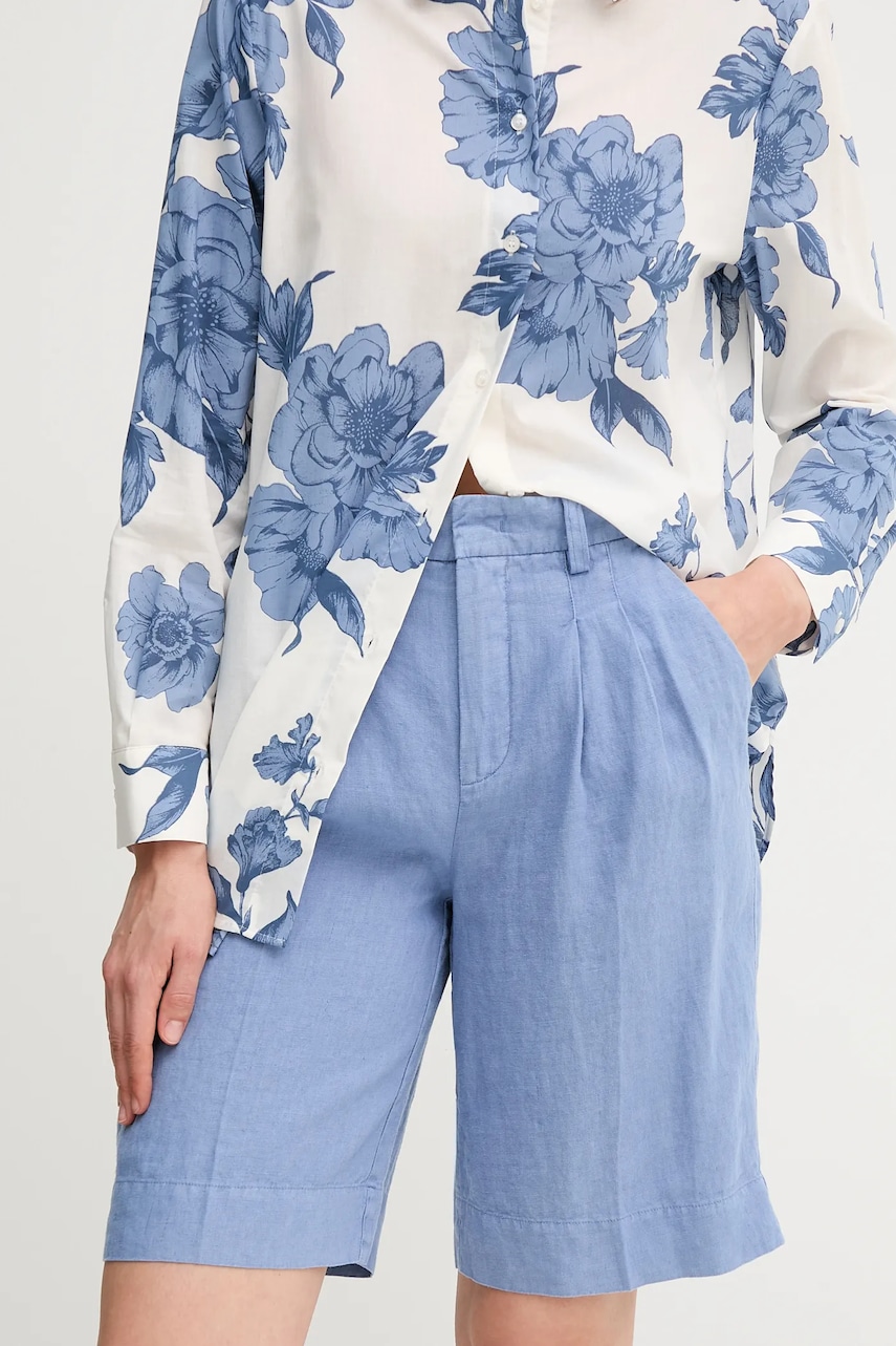 Σορτς από λινό OUI χρώμα: μπλε, 92922